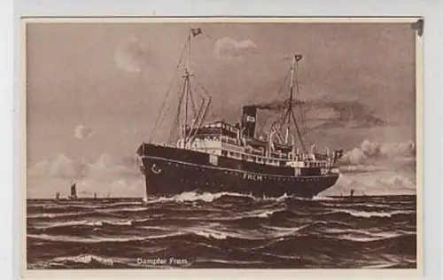 01075 Ak Motorschiff Dampfer Frem 1936