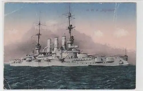 04608 Ak deutsches Kriegsschiff S.M.S. "Schlesien" 1917