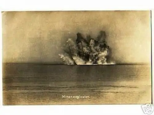 rare Ak Minenexplosion im Meer 1.Weltkrieg um 1915