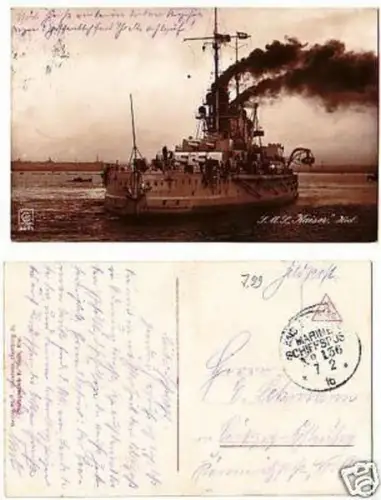 19519 Feldpost-Ak SMS "Kaiser" Heck 1916
