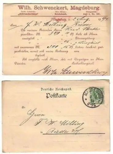 33610 Reklame Ak Magdeburg Wilh. Schwenckert 1894