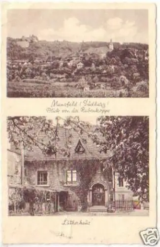 26089 Ak Mansfeld Blick von der Rabenkoppe 1941