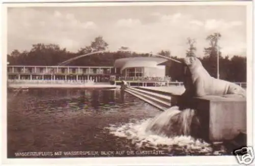 28490 Ak Waldbad Leuna Blick auf die Gaststätte um 1930