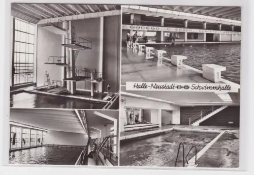 78981 Mehrbild Ak Halle Neustadt Schwimmhalle 1978