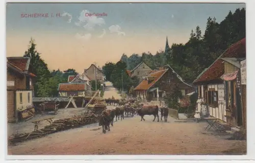 71058 Ak Schierke i. H., Ansicht Dorfstraße, um 1910
