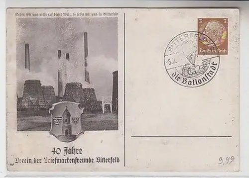 66711 Gansachen Ak 40 Jahre Verein der Briefmarkenfreunde Bitterfeld 1937