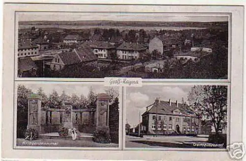 04653 Ak Groß Kayna Kriegerdenkmal usw. um 1940