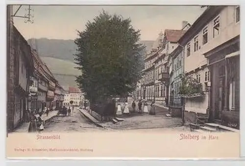 57428 Ak Stolberg im Harz Strassenbild um 1900