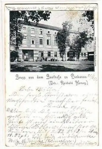 57331 Ak Gruß aus dem Gasthofe zu Luckenau 1904