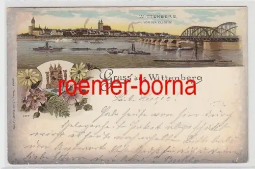 75018 Ak Lithografie Gruss aus Wittenberg, mit Wappen 1903