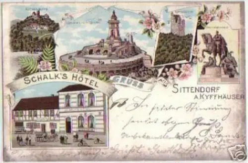 10696 Ak Lithographie Gruß aus Sittendorf Hotel 1900