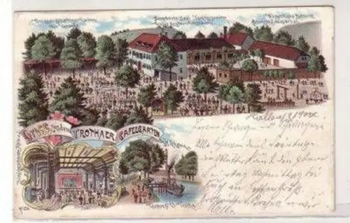 49130 Ak Gruß aus dem Trothaer Caffeegarten 1900