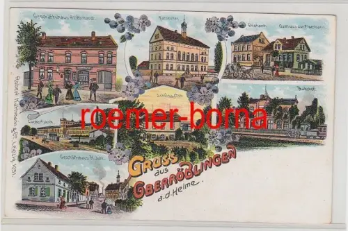 80506 Ak Lithographie Gruss aus Oberröblingen an der Helme 1909