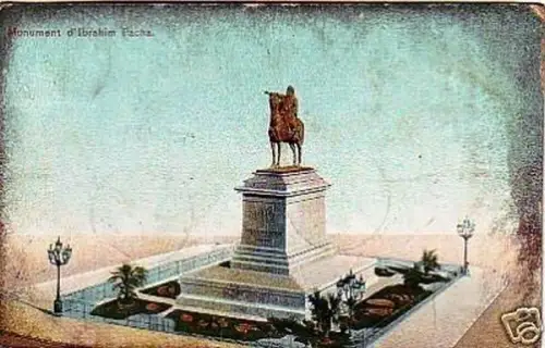 27046 Ak Cairo Monument d`Ibrahim Pascha 1910