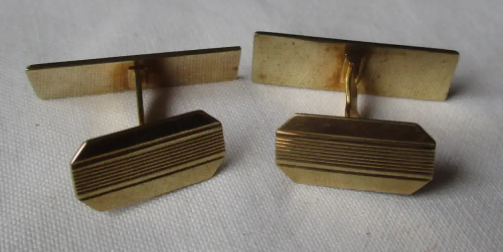 elegante Manschettenknöpfe 333er Gold Art Déco Stil (160488) 2