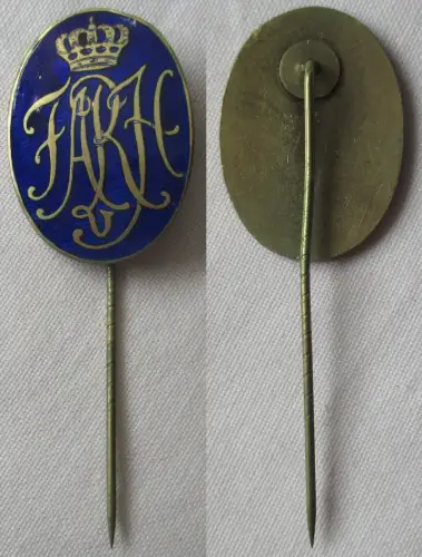 seltenes emailliertes Anstecknadel  FAR Friedrich August Rex mit Krone  (171869)