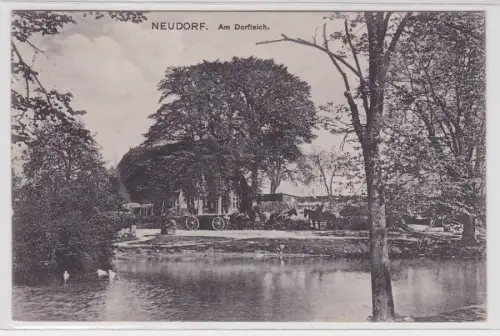 10412 Ak Neudorf Schleswig Holstein am Dorfteich 1913