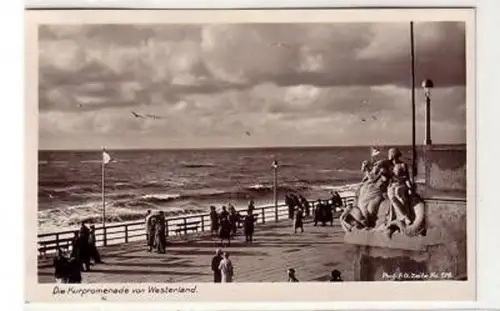 41914 Ak die Kurpromenade von Westerland 1928
