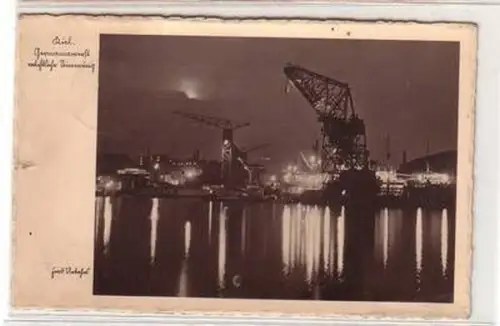 52636 Ak Kiel Germaniawerft nächtliche Stimmung 1934