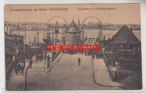 69370 Ak Brunsbüttelkoog am Kaiser Wilhelm-Kanal Dampffähre von d. Südseite 1919