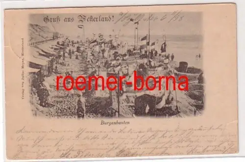 78342 Ak Gruß aus Westerland Burgenbauten 1898