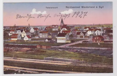 94334 Ak Nordseebad Westerland auf Sylt Totalansicht 1927