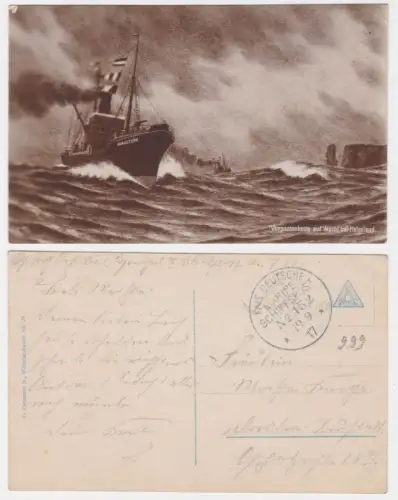 95667 Ak Vorpostenboot 'Nordstern' auf Wacht bei Helgoland, Nordsee 1917