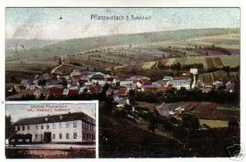 02264 Ak Pflanzwirbach bei Rudolstadt Gasthof 1916
