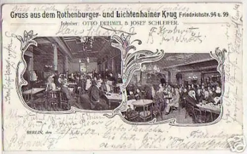 04374 Ak Gruss aus Berlin Restaurant 1902