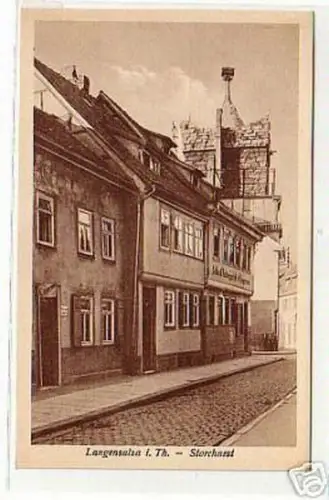 05831 Ak Langensalza in Thür. Storchnest um 1930