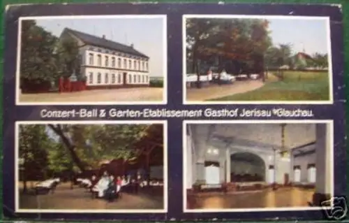 schöne Ak Gasthof Jerisau bei Glauchau 1922