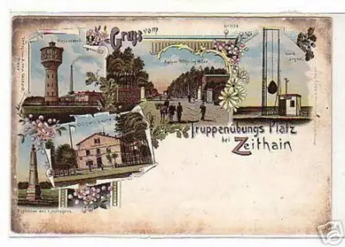 schöne Ak Gruss vom Truppenübungsplatz Zeihain 1898