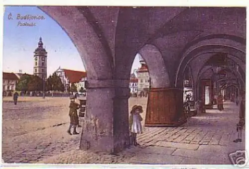 07850 Ak Böhmisch Budweiss Marktplatz 1913