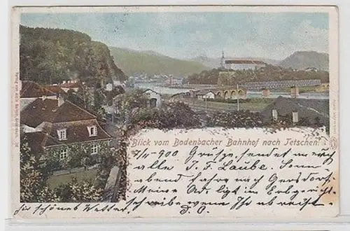 19180 Ak Blick vom Bodenbacher Bahnhof nach Tetschen 1900