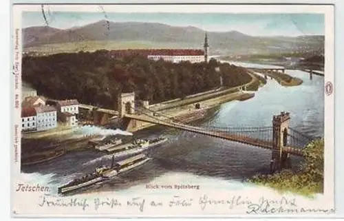 24764 Ak Tetschen Blick vom Spitzberg 1903