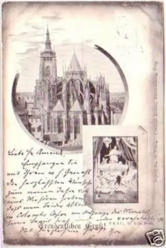 20730 Ak Treudeutscher Gruß! aus Prag 1899