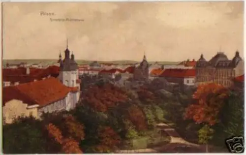12465 Ak Pilsen Smetana-Promenade um 1910