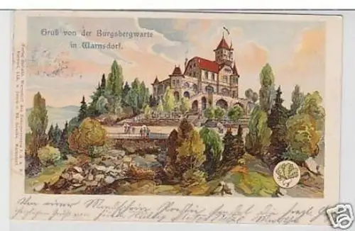 35837 Ak Gruß von der Burgsbergwarte in Warnsdorf 1904
