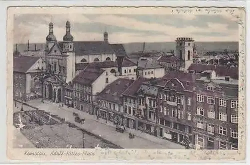 43419 Ak Komotau Strassenansicht 1942