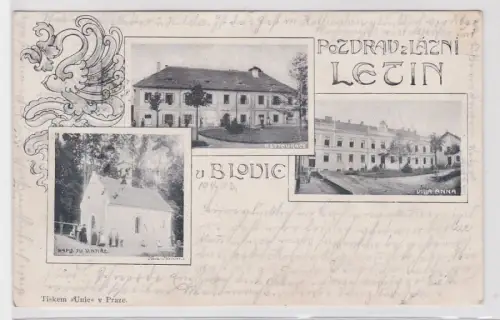 93144 Mehrbild Ak Gruß aus Letiny und Blovice Ortsansichten 1902