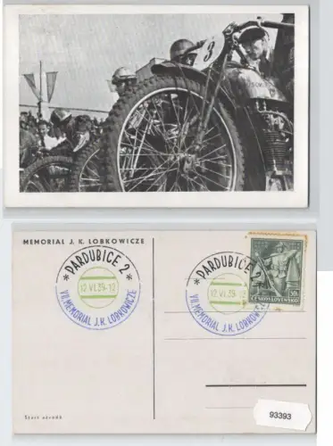 93393 Ak Motorradrennen Pardubice VII. Memorial J.K. Lobkowicze 1939
