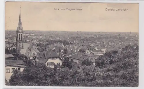 94254 Ak Danzig Langfuhr Blick von Zinglers Höhe 1921