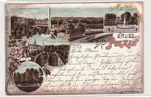 60907 Ak Lithographie Gruß aus Bad Polzin 1898