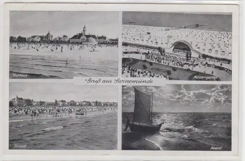 68107 Mehrbild Ak Gruß aus Swinemünde Kurhaus, Konzertgarten, Strand 1943