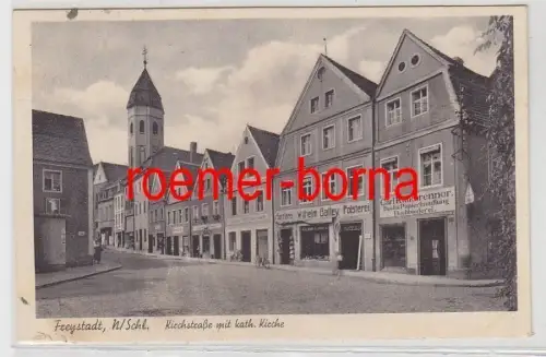 23894 Ak Freystadt Niederschlesien Kirchstraße mit Geschäften 1943