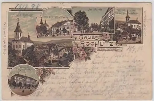 43362 Ak Lithographie Gruß aus Rochlitz im Riesengeb.