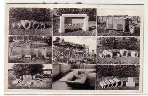 53785 Ak Tschiebsdorf, Trzebów Sagan Land Kieswerk und Betonwarenfabrik um 1930