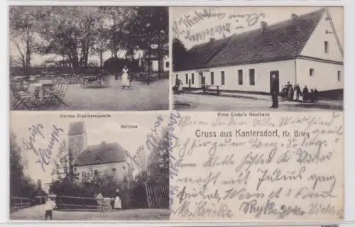 60761 Mehrbild Ak Gruß aus Kantersdorf Kreis Brieg Gasthaus usw. 1909