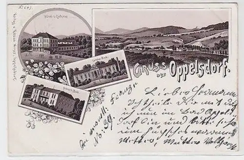 62941 Ak Lithographie Gruss aus Oppelsdorf Hotel usw. 1897
