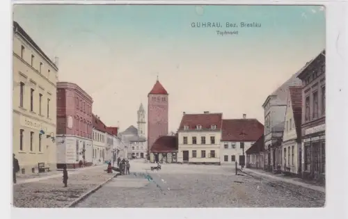 94353 Ak Guhrau Góra Bezirk Breslau Topfmarkt 1912